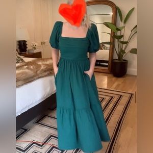 Abercrombie A&F Abercrombie and Fitch emerald green dress midi dress size small